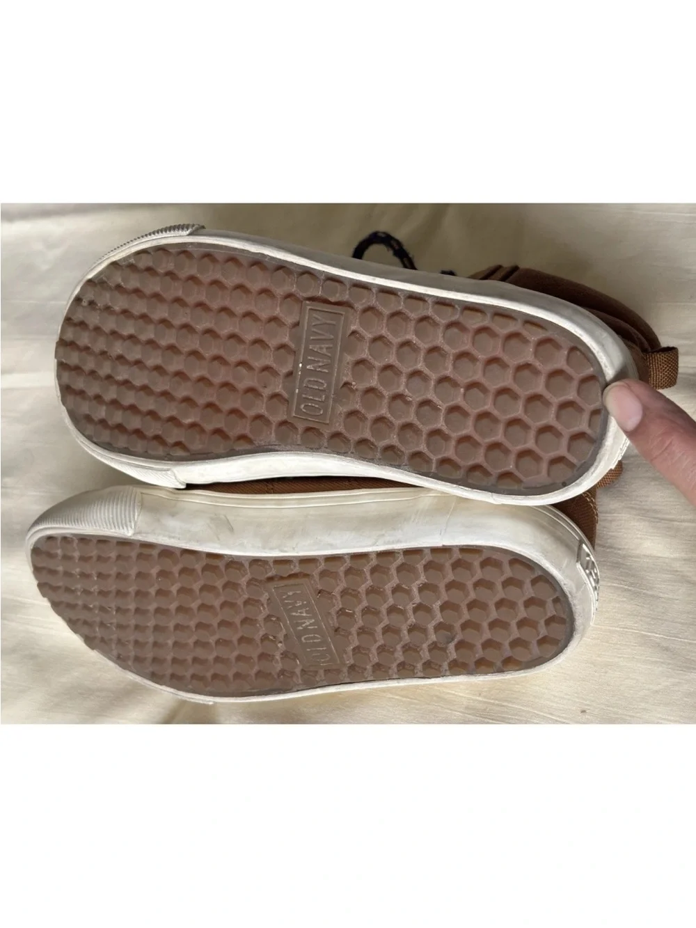 Old Navy Kids Hiker Hybrid Sneaker Boots Tan Brown High Top Size 13